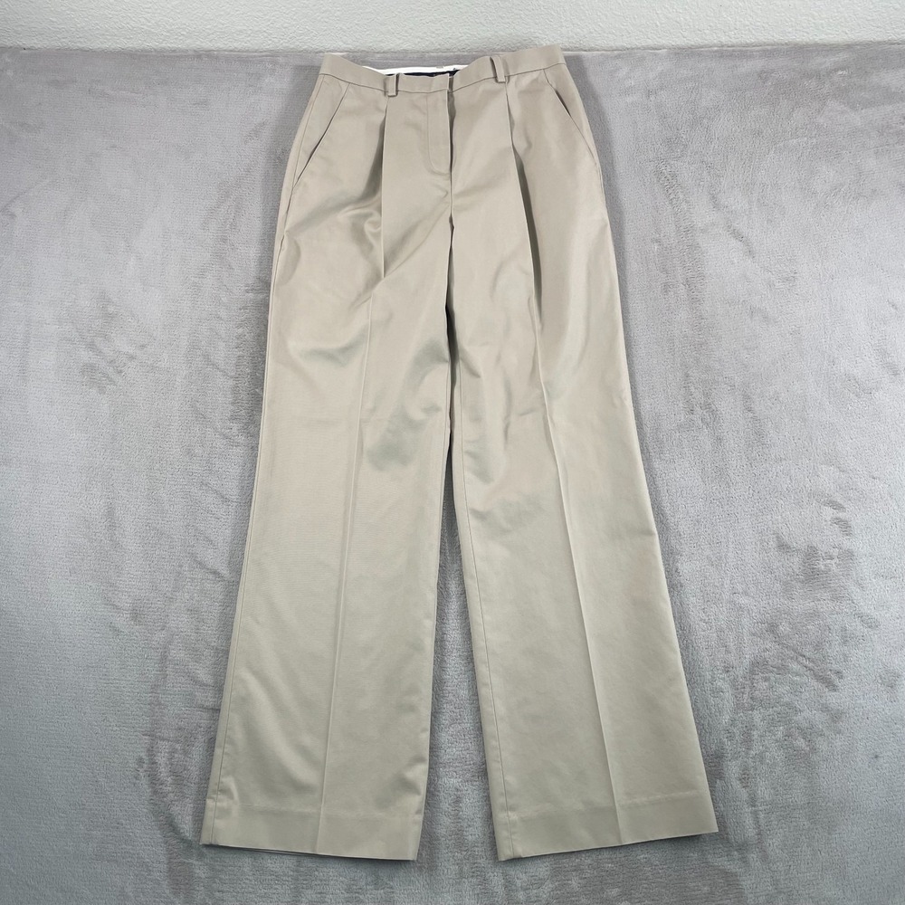 Brooks Brothers Advantage Wide Leg‎ Chino Pants Women 6 Khaki Pleated Preppy